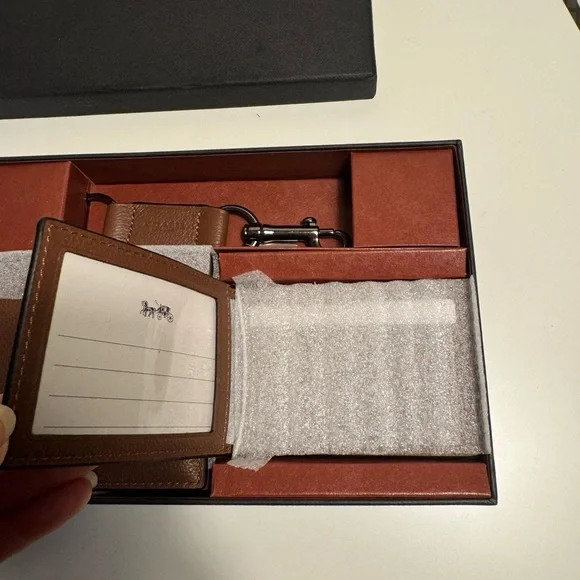 Coach Men's Compact ID Sport Leather 3-in-1 Wallet Gift Set Dark Saddle F64118 - Picture 7 of 13